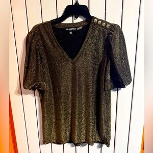Karl Lagerfeld Tops | Karl Lagerfeld Gold Short Sleeve Top Size SM New w/o Tag